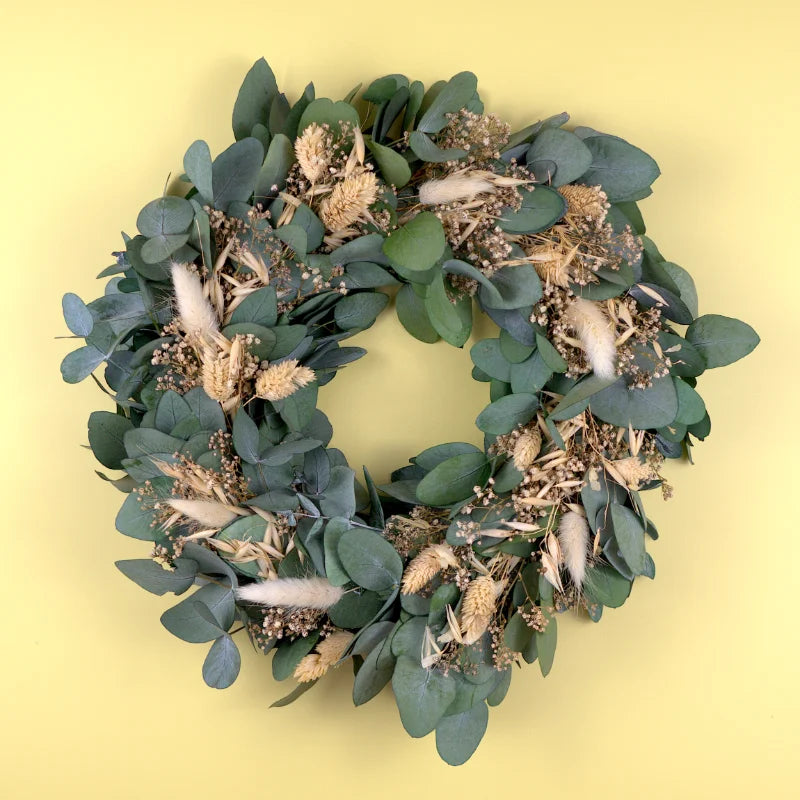 Eukalyptskranz-trockenblumenkranz-wandkranz-tischkranz