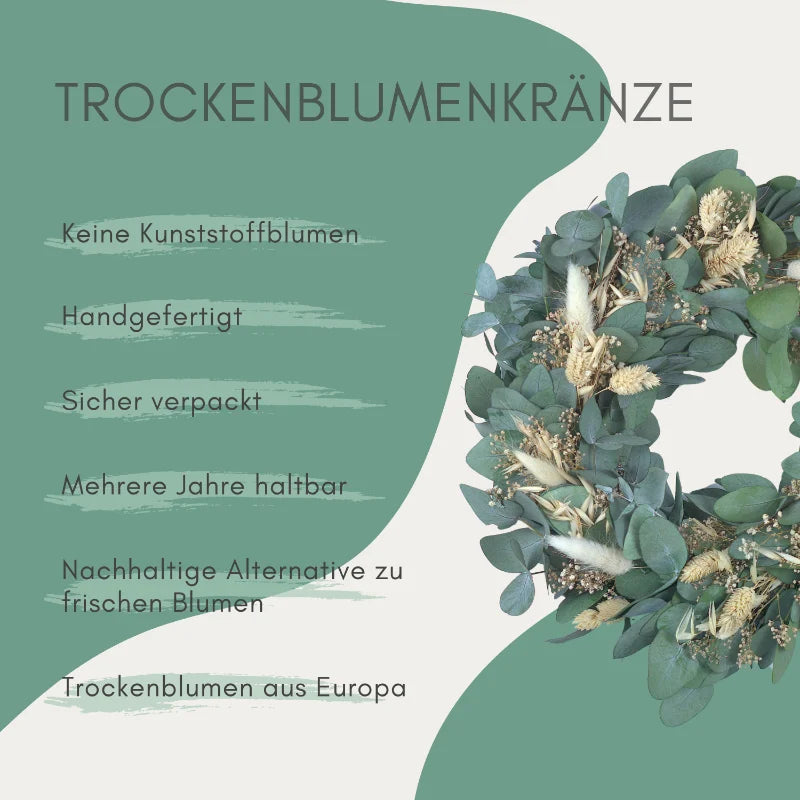 Eukalyptskranz-trockenblumenkranz-wandkranz-tischkranz