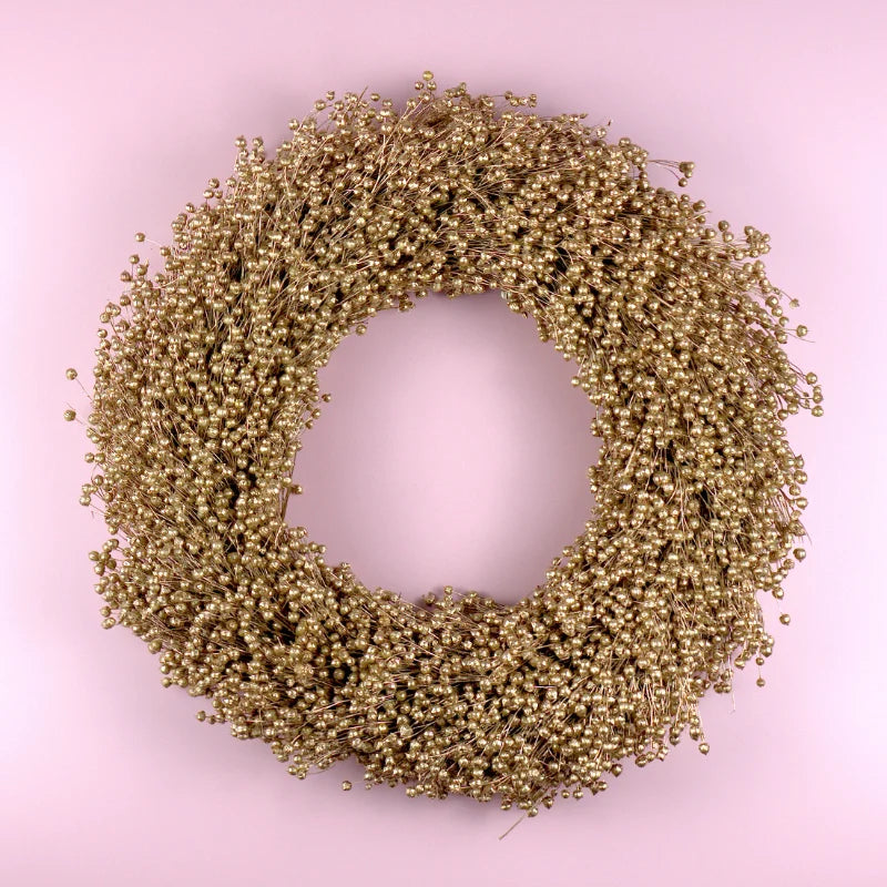 Trockenblumenkranz - Flachs gold Ø 40 cm