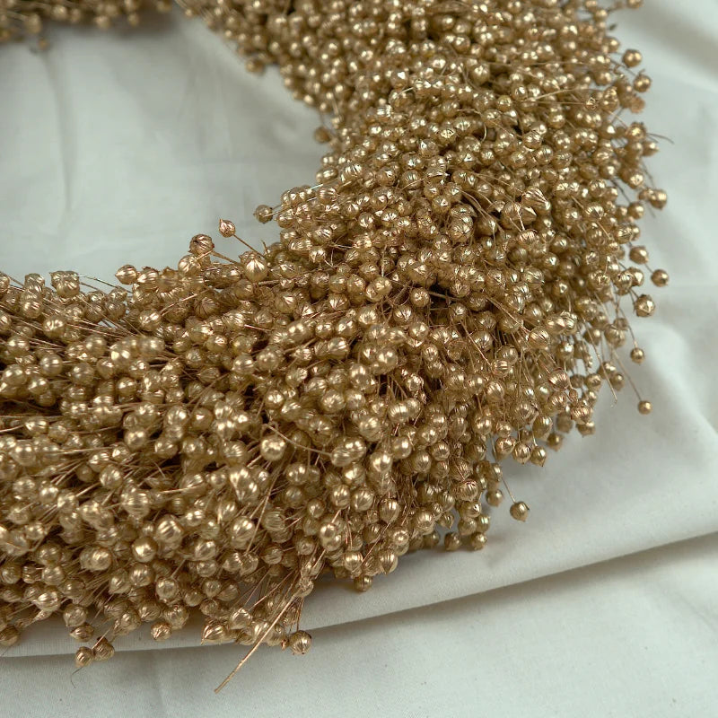 Trockenblumenkranz - Flachs gold Ø 40 cm