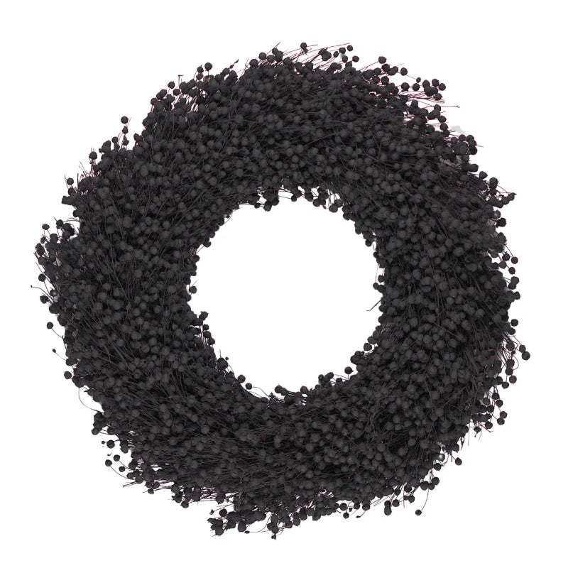 Trockenblumenkranz - Flachs schwarz Ø 40 cm