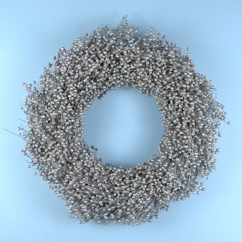 Trockenblumenkranz - Flachs silber Ø 40 cm