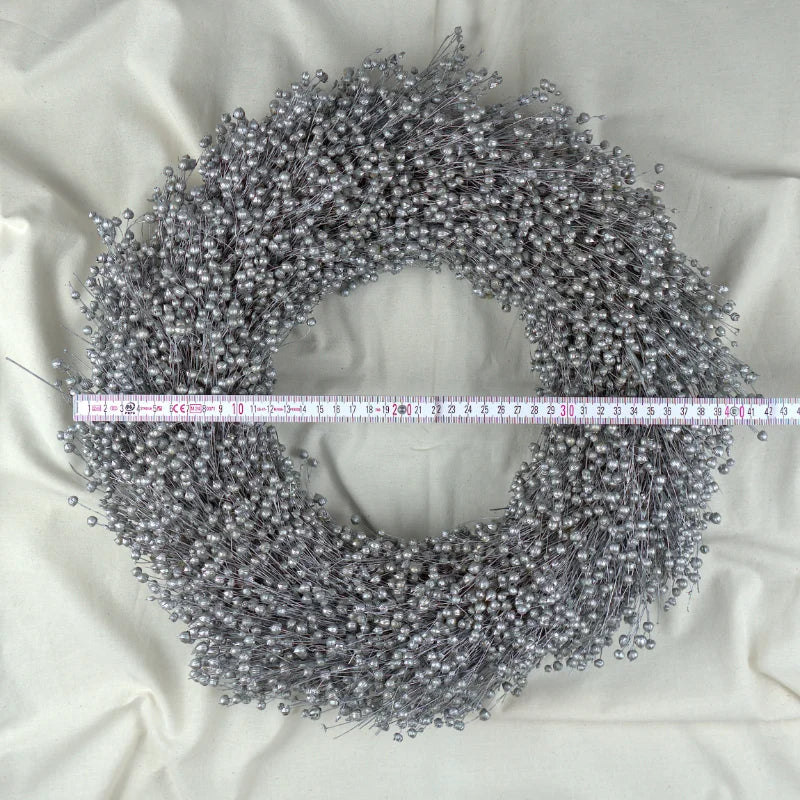 Trockenblumenkranz - Flachs silber Ø 40 cm