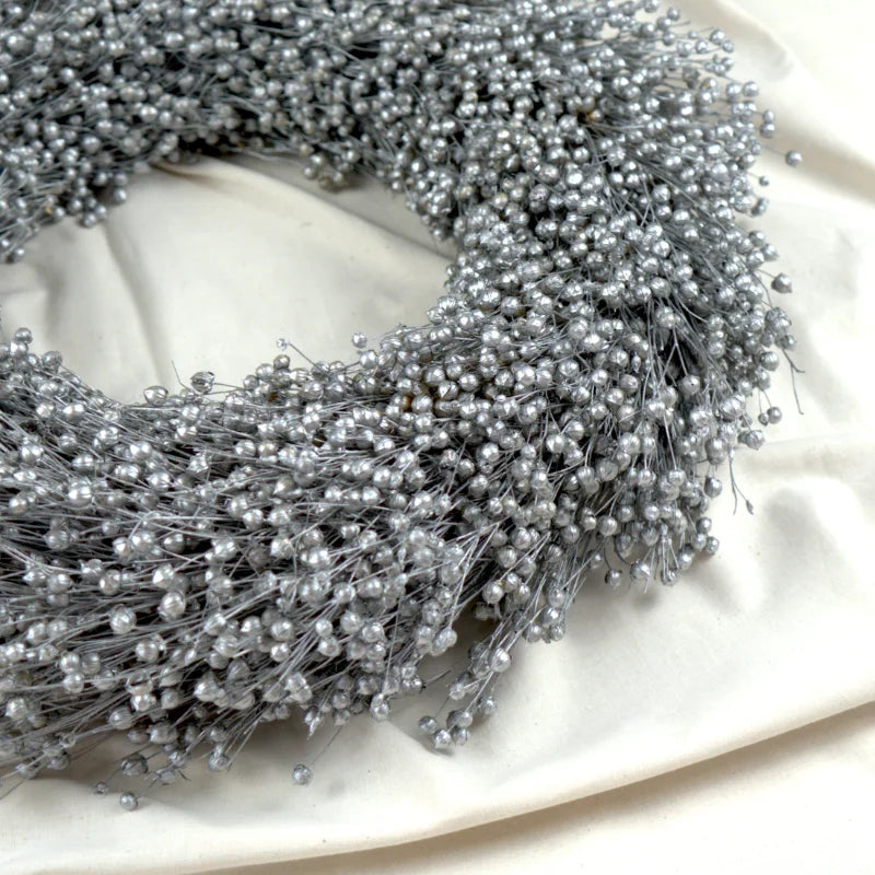 Trockenblumenkranz - Flachs silber Ø 40 cm