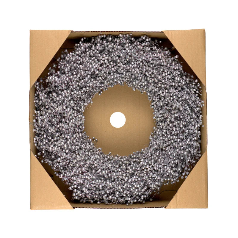 Trockenblumenkranz - Flachs silber Ø 40 cm