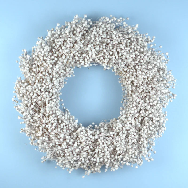 Trockenblumenkranz - Flachs weiß Ø 40 cm