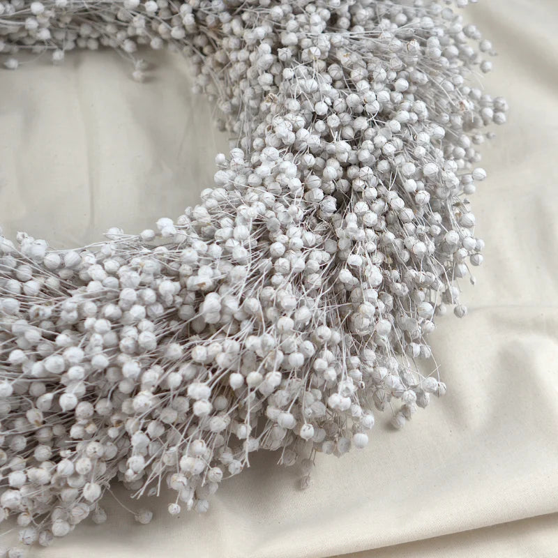 Trockenblumenkranz - Flachs weiß Ø 40 cm