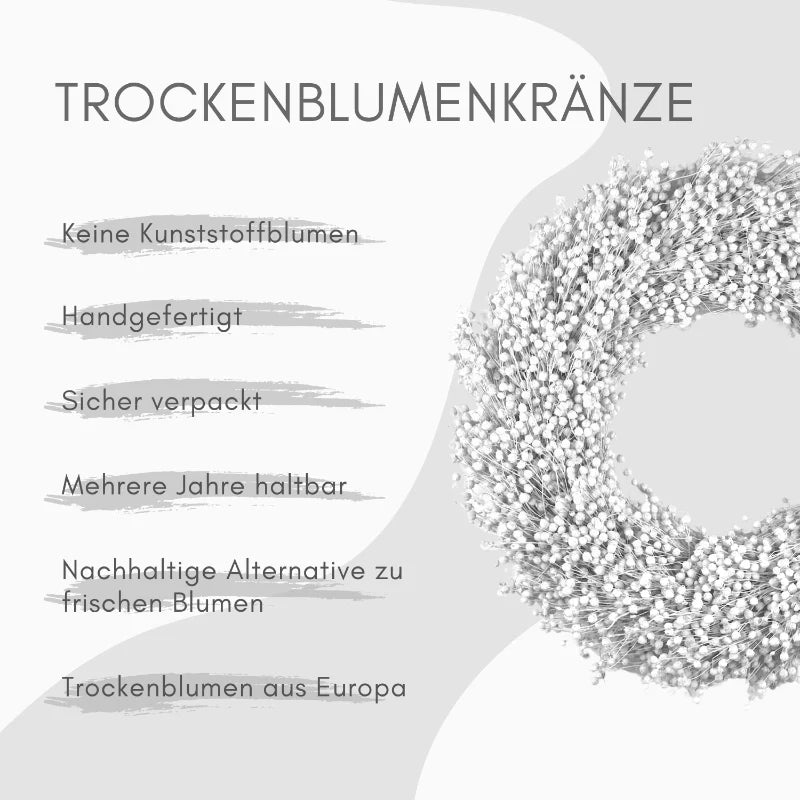Trockenblumenkranz - Flachs weiß Ø 40 cm