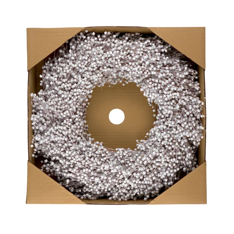 Trockenblumenkranz - Flachs weiß Ø 40 cm