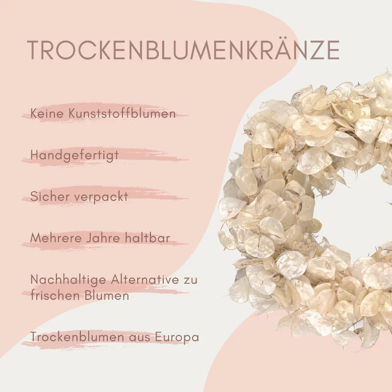 Trockenblumenkranz - Lunaria - Natur Ø 30 cm