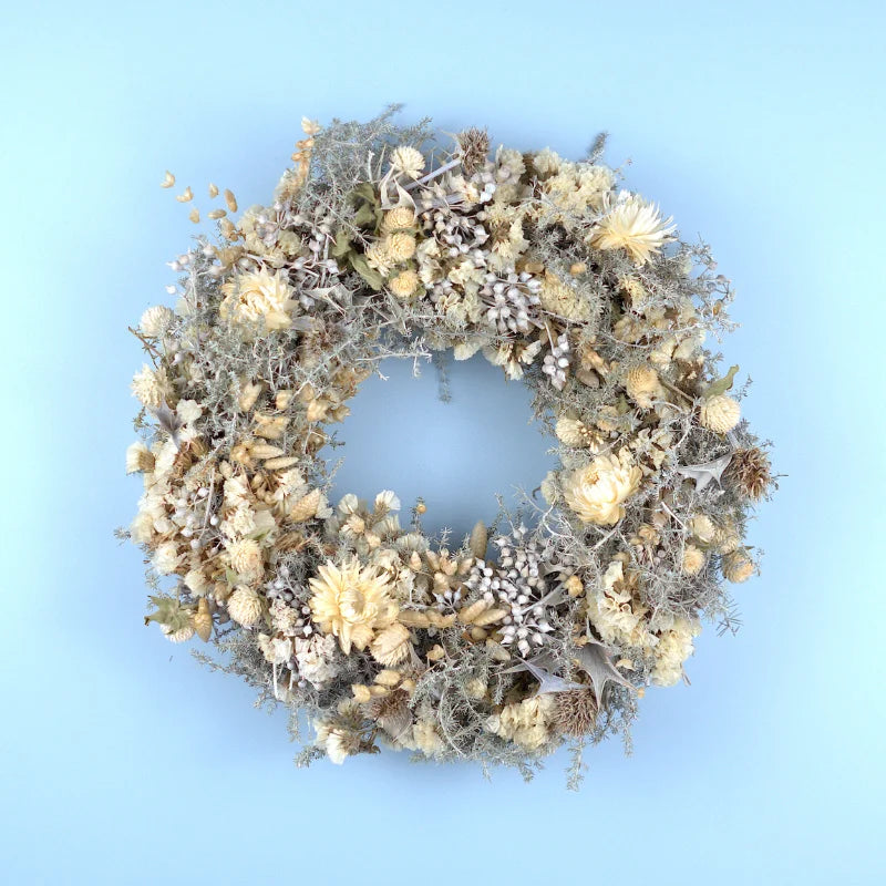 Trockenblumenkranz - All Season Weiß-Beige Ø 40 cm
