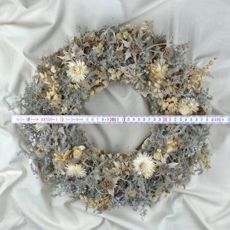 Trockenblumenkranz - All Season Weiß-Beige Ø 40 cm