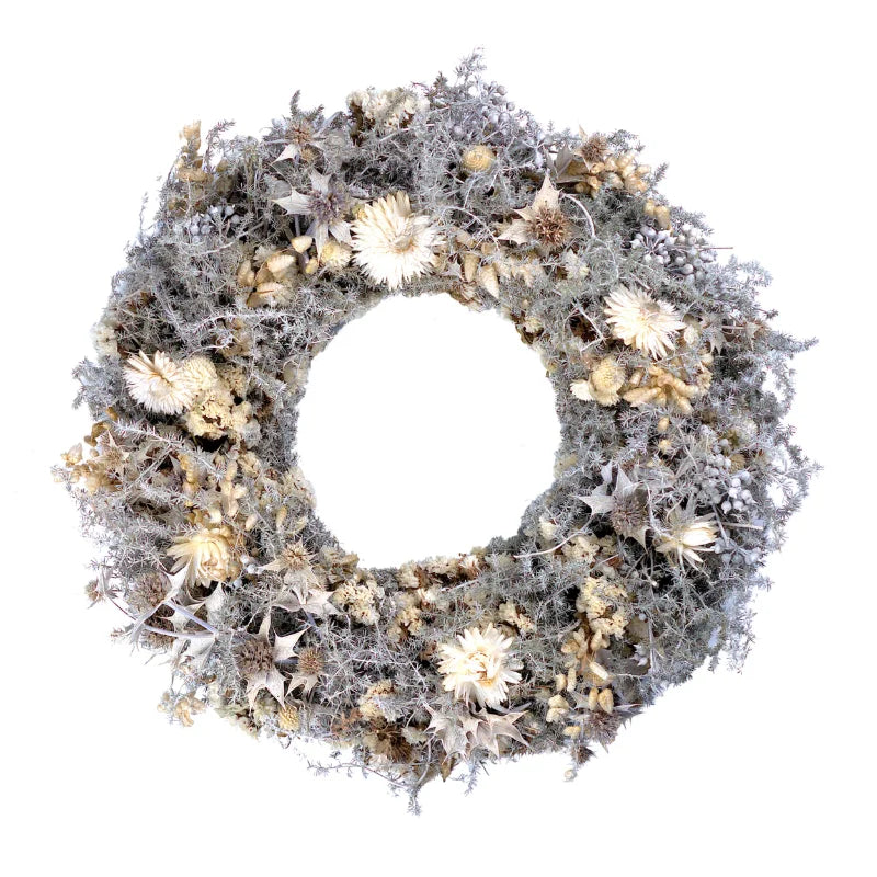 Trockenblumenkranz - All Season Weiß-Beige Ø 40 cm