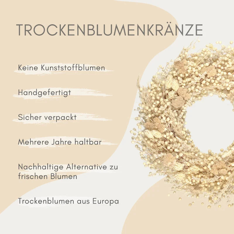 Trockenblumenkranz - Beige Ø 30 cm
