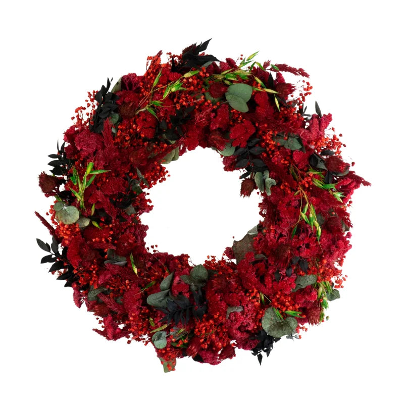 Trockenblumenkranz - Burgund Ø 30 cm
