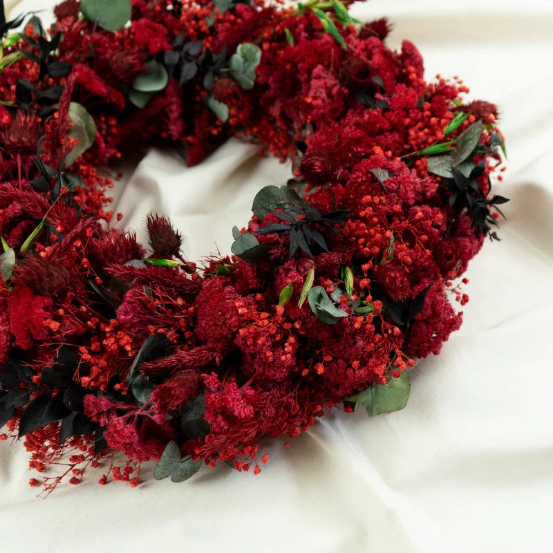 Trockenblumenkranz - Burgund Ø 30 cm