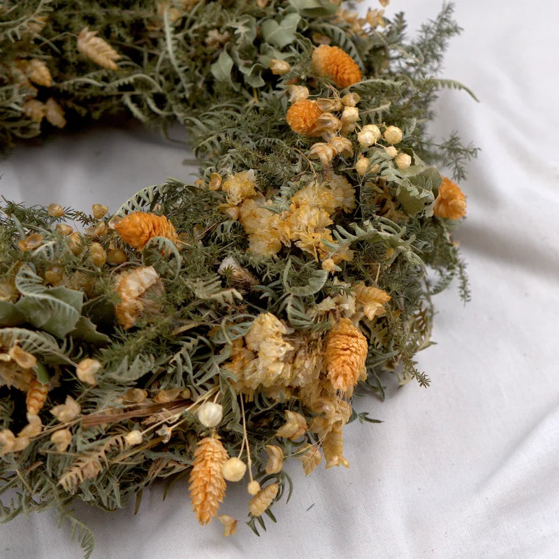 Trockenblumenkranz - All Seasons Grün-Orange Ø 30 cm