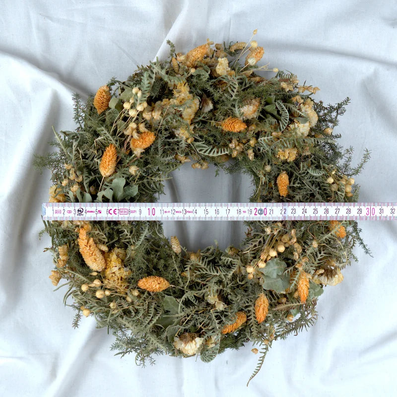 Trockenblumenkranz - All Seasons Grün-Orange Ø 30 cm