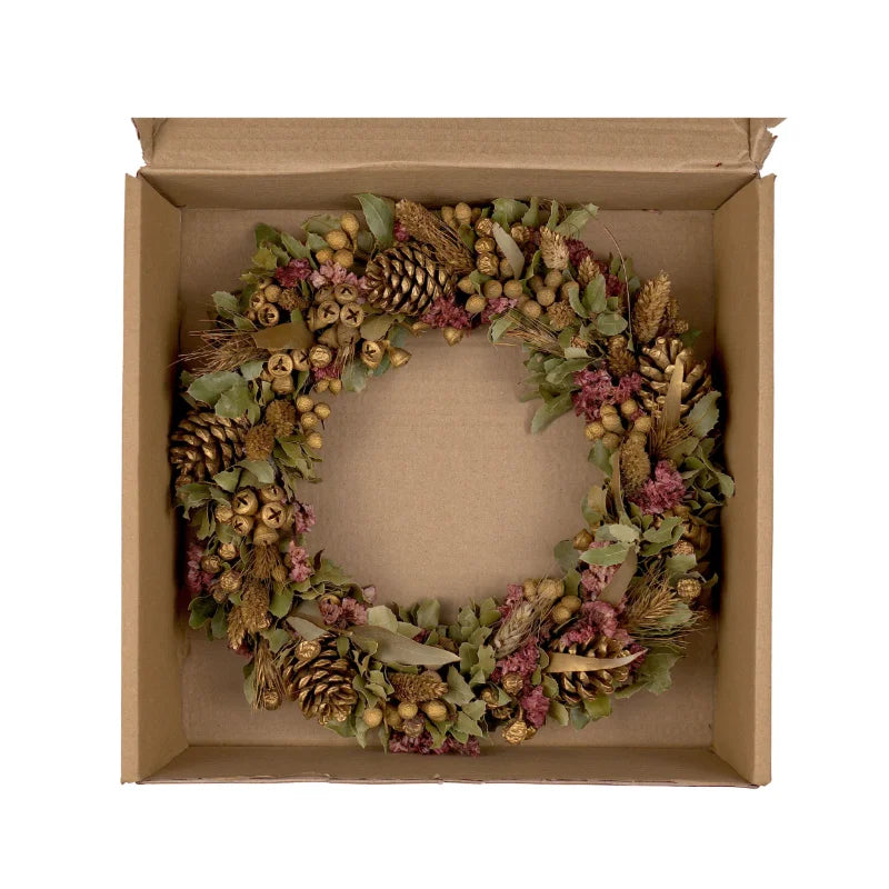 Trockenblumenkranz - Holy Night - Gold-Burgund Ø 30 cm