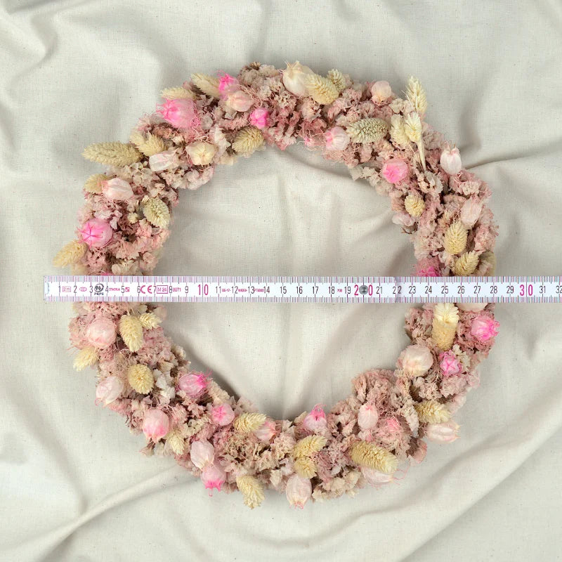 Trockenblumenkranz - Slim - Rosa Ø 30 cm