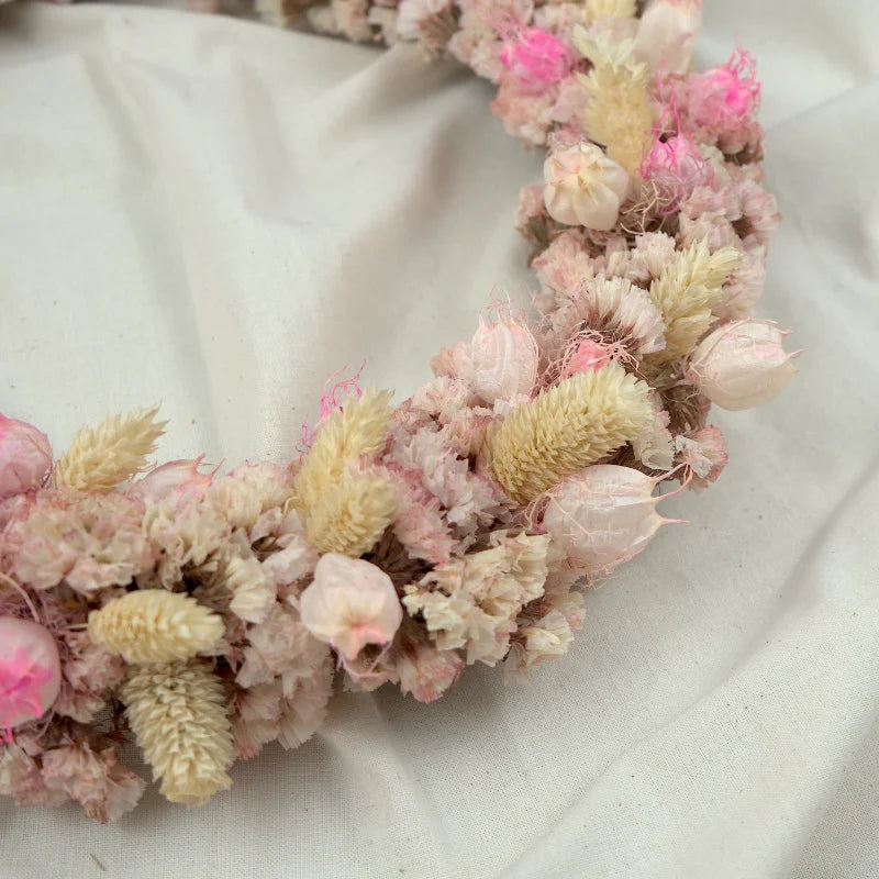 Trockenblumenkranz - Slim - Rosa Ø 30 cm