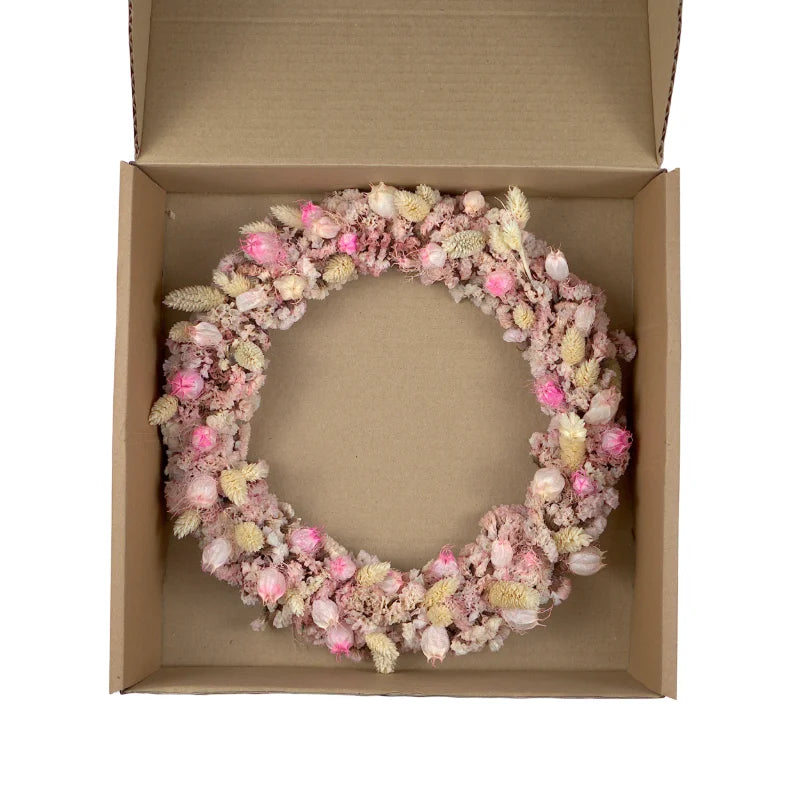 Trockenblumenkranz - Slim - Rosa Ø 30 cm