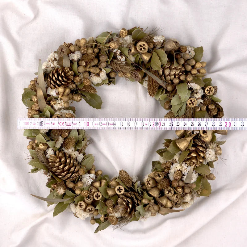 Trockenblumenkranz - Holy Night - Gold-Beige Ø 30 cm