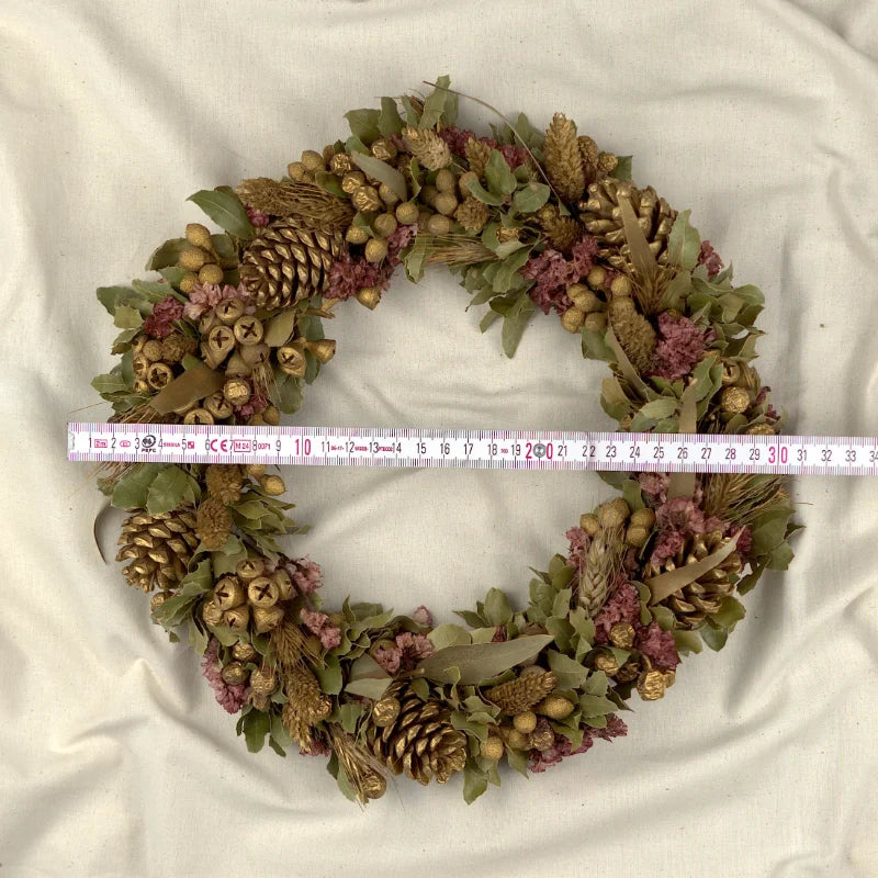 Trockenblumenkranz - Holy Night - Gold-Burgund Ø 30 cm