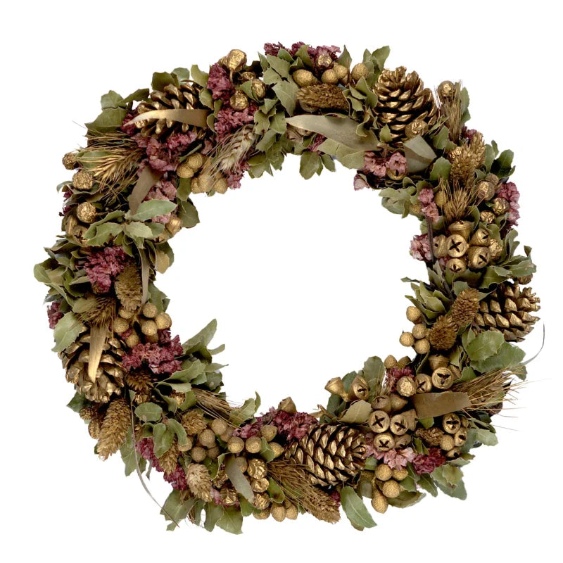 Trockenblumenkranz - Holy Night - Gold-Burgund Ø 30 cm