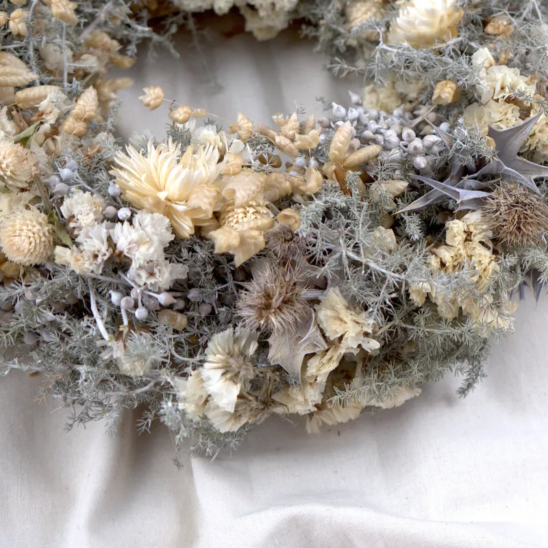 Trockenblumenkranz - All Seasons Weiß-Beige Ø 30 cm