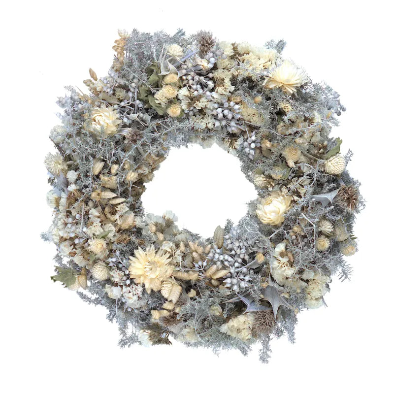 Trockenblumenkranz - All Seasons Weiß-Beige Ø 30 cm